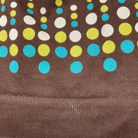 Geoffrey Beene Stretch VTG Brown Skirt Colorful Dot Border Hem Size 8 - Picture 7 of 8